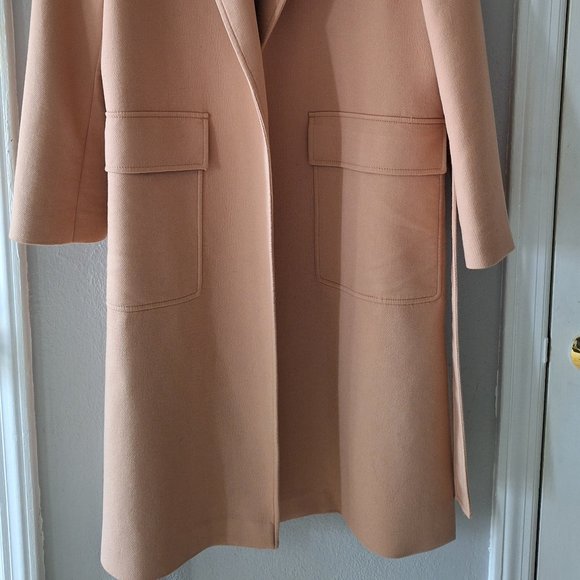 Ann Taylor Salmon Pink Long Wrap Coat Winter/Spring Cotton Blend Size XL - Picture 5 of 8